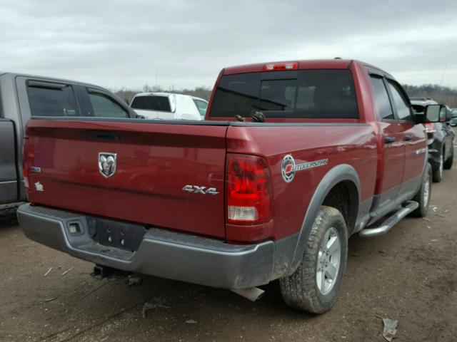 1D7RV1GT2BS544723 - 2011 DODGE RAM 1500 MAROON photo 4