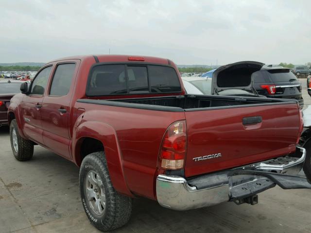 5TEJU62NX7Z385002 - 2007 TOYOTA TACOMA DOU BURGUNDY photo 3