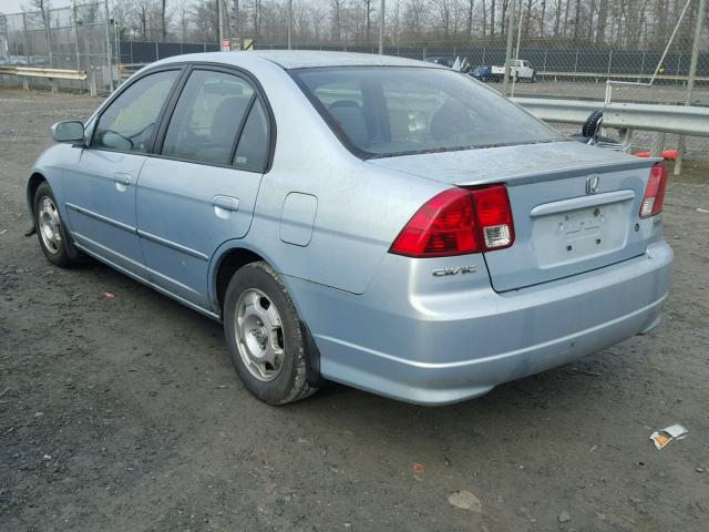 JHMES96685S001424 - 2005 HONDA CIVIC HYBR BLUE photo 3