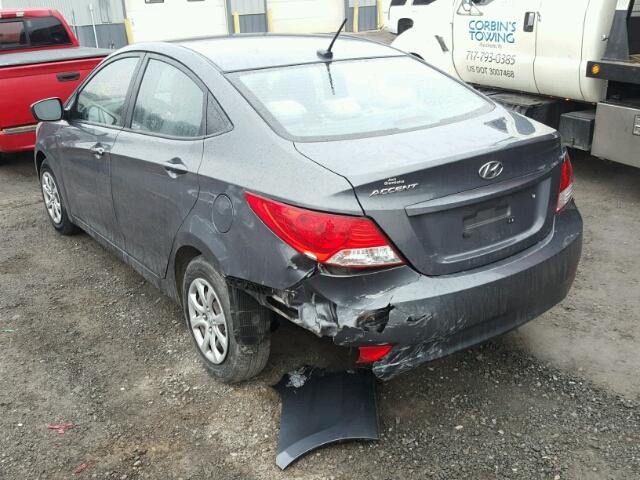 KMHCT4AE7CU208729 - 2012 HYUNDAI ACCENT GLS GRAY photo 3