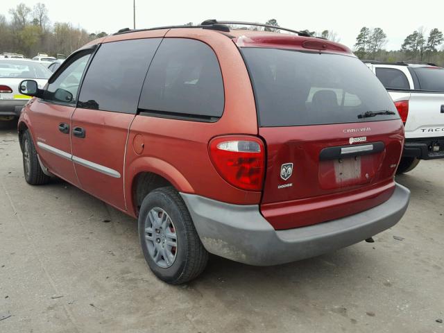 1B4GP25371B103525 - 2001 DODGE CARAVAN SE RED photo 3