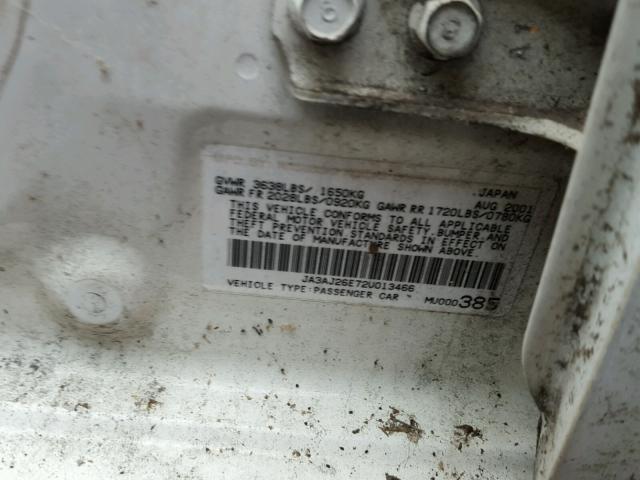 JA3AJ26E72U013466 - 2002 MITSUBISHI LANCER ES WHITE photo 10