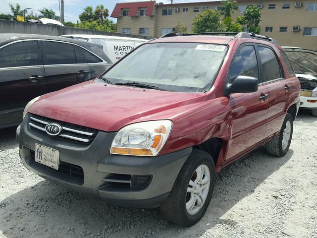 KNDJF723577386256 - 2007 KIA SPORTAGE E RED photo 2