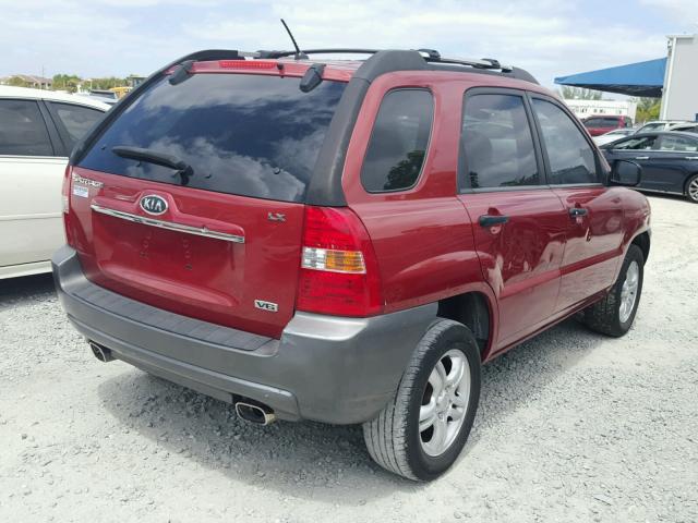 KNDJF723577386256 - 2007 KIA SPORTAGE E RED photo 4