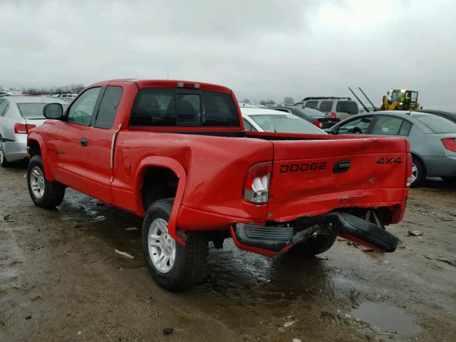 1B7GG22X0XS163441 - 1999 DODGE DAKOTA RED photo 3