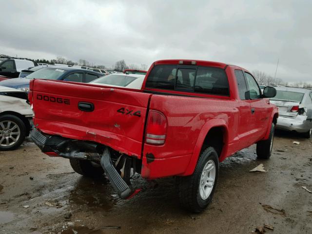 1B7GG22X0XS163441 - 1999 DODGE DAKOTA RED photo 4