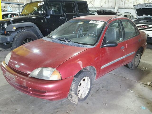 2C1MR5223Y6721478 - 2000 CHEVROLET METRO LSI RED photo 2