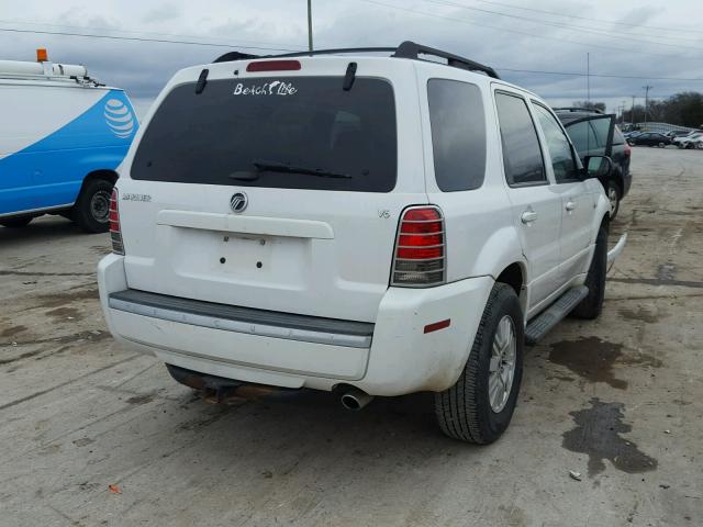 4M2CU56116DJ10517 - 2006 MERCURY MARINER WHITE photo 4