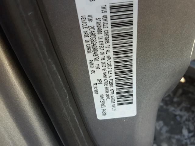 2C4RDGBG4DR649701 - 2013 DODGE GRAND CARA SILVER photo 10