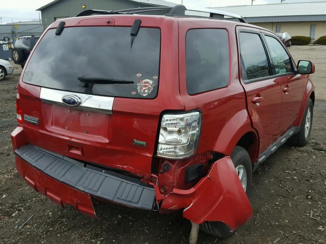 1FMCU0EG1AKA10870 - 2010 FORD ESCAPE LIM RED photo 4