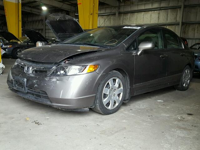 2HGFA16508H317981 - 2008 HONDA CIVIC LX GRAY photo 2