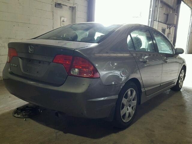 2HGFA16508H317981 - 2008 HONDA CIVIC LX GRAY photo 4