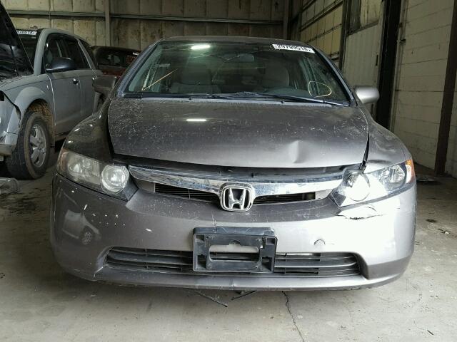 2HGFA16508H317981 - 2008 HONDA CIVIC LX GRAY photo 9