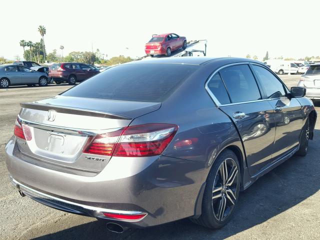 1HGCR2F51GA208363 - 2016 HONDA ACCORD SPO GRAY photo 4