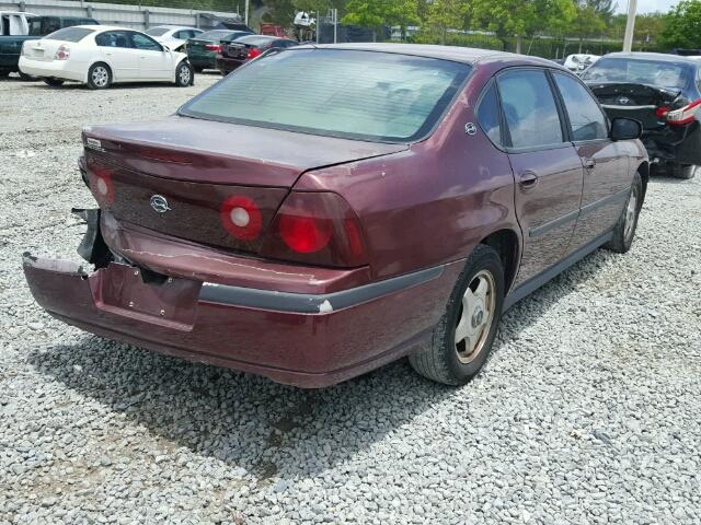 2G1WF52E0Y9268362 - 2000 CHEVROLET IMPALA MAROON photo 4