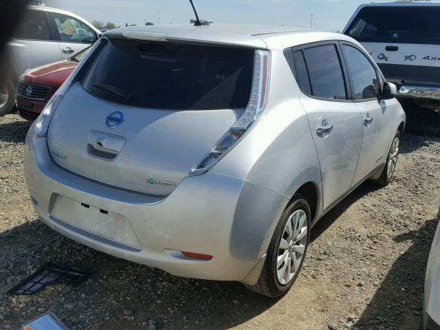 1N4AZ0CP2EC330317 - 2014 NISSAN LEAF S SILVER photo 4