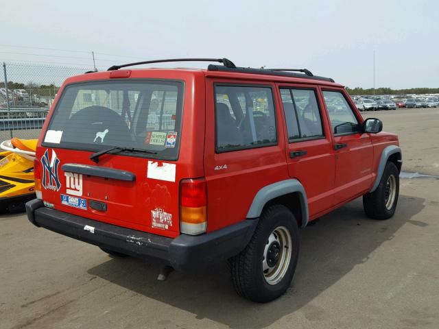 1J4FJ28S7VL563555 - 1997 JEEP CHEROKEE S RED photo 4