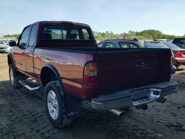 4TAWN72N7XZ447486 - 1999 TOYOTA TACOMA XTR MAROON photo 3