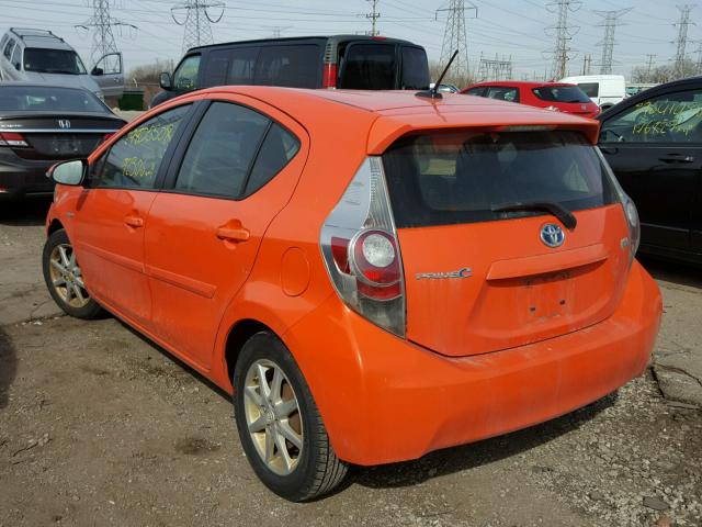 JTDKDTB36C1014392 - 2012 TOYOTA PRIUS C ORANGE photo 3