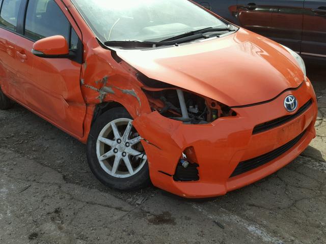 JTDKDTB36C1014392 - 2012 TOYOTA PRIUS C ORANGE photo 9