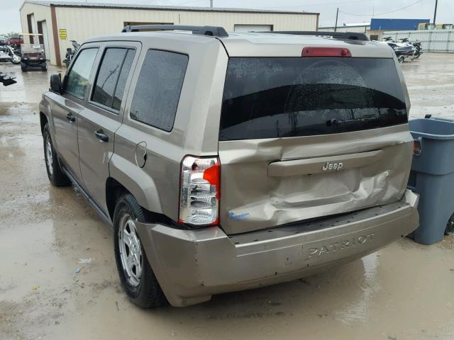 1J8FT28068D733619 - 2008 JEEP PATRIOT SP GOLD photo 3