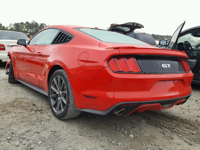 1FA6P8CF8F5409529 - 2015 FORD MUSTANG GT RED photo 3