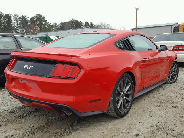 1FA6P8CF8F5409529 - 2015 FORD MUSTANG GT RED photo 4