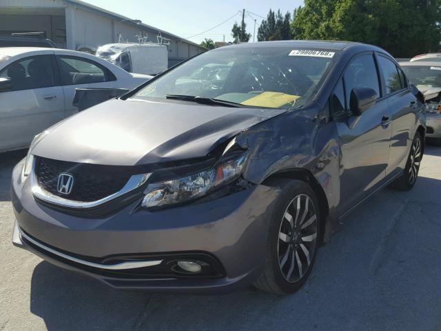 2HGFB2F94FH509374 - 2015 HONDA CIVIC EXL GRAY photo 2