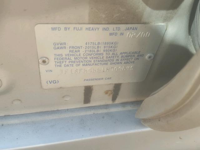 JF1SF65661H709645 - 2001 SUBARU FORESTER S Արծաթագույն լուսանկար 10