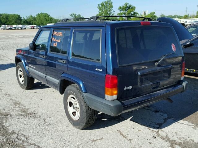 1J4FF48SXYL250890 - 2000 JEEP CHEROKEE S BLUE photo 3