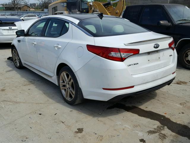 5XXGR4A60DG099695 - 2013 KIA OPTIMA SX WHITE photo 3