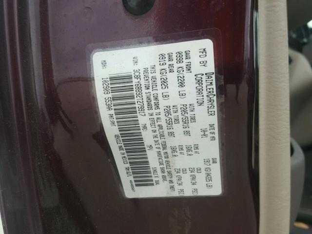 3C8FY68B92T279917 - 2002 CHRYSLER PT CRUISER BURGUNDY photo 10