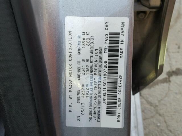 JM1BL1L30D1807808 - 2013 MAZDA SPEED 3 SILVER photo 10