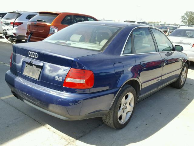 WAUDH68D0YA049951 - 2000 AUDI A4 2.8 QUA BLUE photo 4