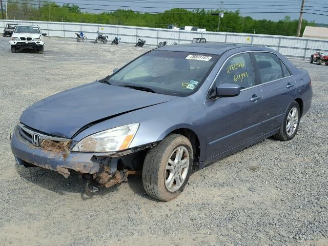 1HGCM56827A176176 - 2007 HONDA ACCORD EX BLUE photo 2