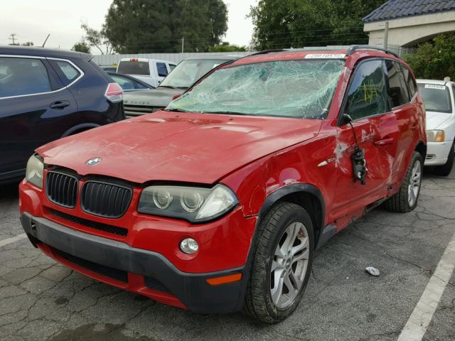 WBXPC93448WJ04771 - 2008 BMW X3 3.0SI RED photo 2