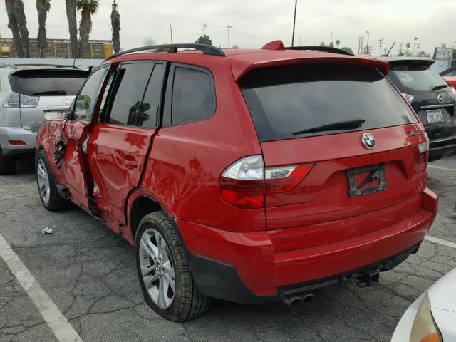 WBXPC93448WJ04771 - 2008 BMW X3 3.0SI RED photo 3