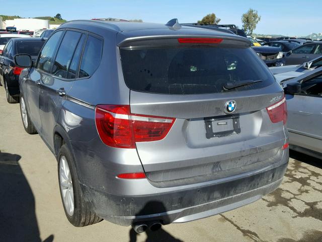 5UXWX9C53E0D30693 - 2014 BMW X3 XDRIVE2 GRAY photo 3