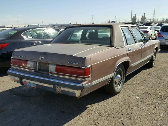 2MEBM75F3KX635221 - 1989 MERCURY GRAND MARQ BROWN photo 4