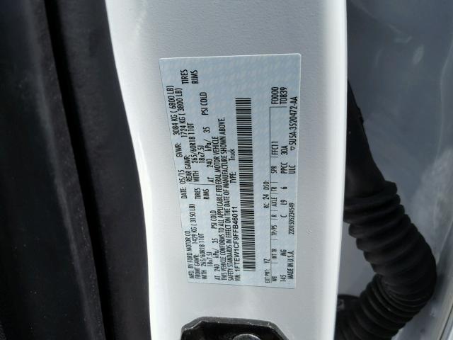 1FTEW1CF9FFB46011 - 2015 FORD F150 SUPER WHITE photo 10