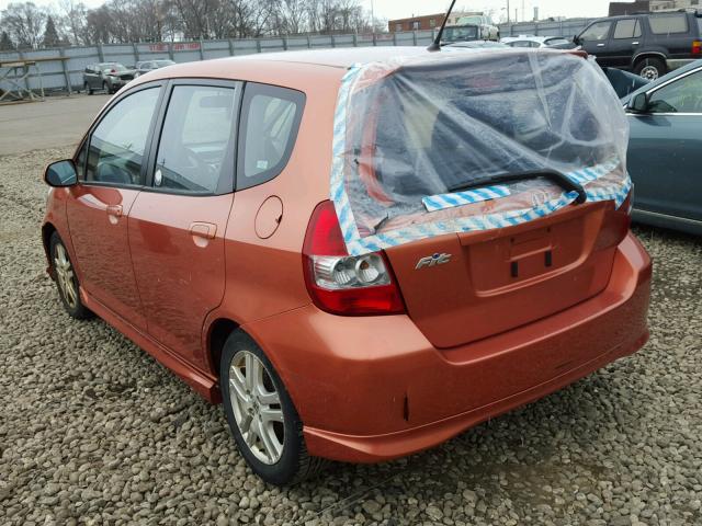 JHMGD37607S065281 - 2007 HONDA FIT S ნარინჯისფერი ფოტო 3