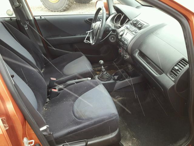 JHMGD37607S065281 - 2007 HONDA FIT S ნარინჯისფერი ფოტო 5