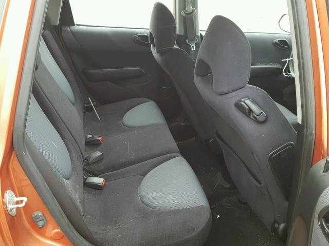 JHMGD37607S065281 - 2007 HONDA FIT S ნარინჯისფერი ფოტო 6