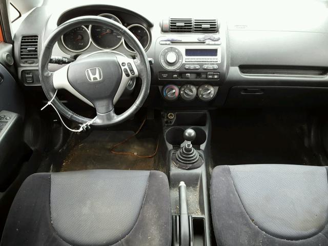 JHMGD37607S065281 - 2007 HONDA FIT S ნარინჯისფერი ფოტო 9