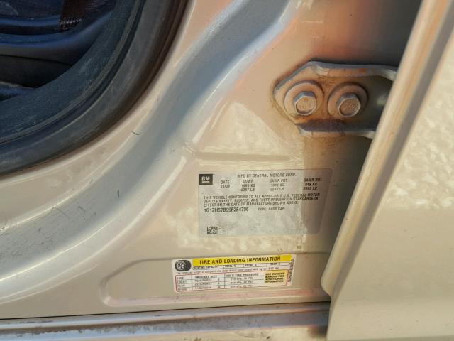 1G1ZH57B99F254796 - 2009 CHEVROLET MALIBU 1LT GOLD photo 10