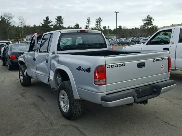 1D7HG38N84S654888 - 2004 DODGE DAKOTA QUA SILVER photo 3