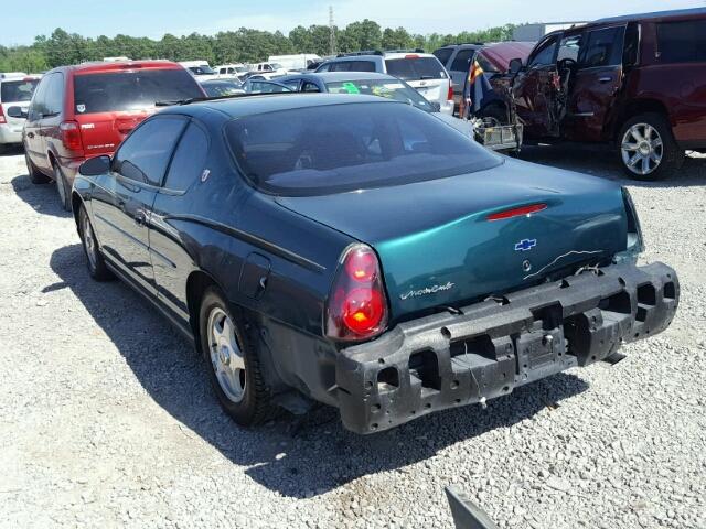 2G1WW12E2Y9318266 - 2000 CHEVROLET MONTE CARL მწვანე ფოტო 3