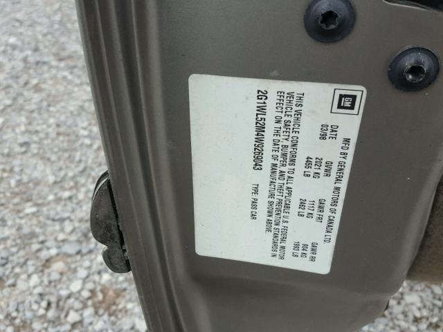 2G1WL52M4W9269043 - 1998 CHEVROLET LUMINA BAS 银色 照片 10