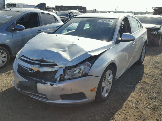 1G1P75SZ0E7455375 - 2014 CHEVROLET CRUZE SILVER photo 2