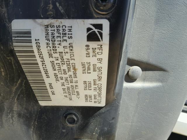 1G8AG52F54Z125649 - 2004 SATURN ION LEVEL თეთრი ფოტო 10